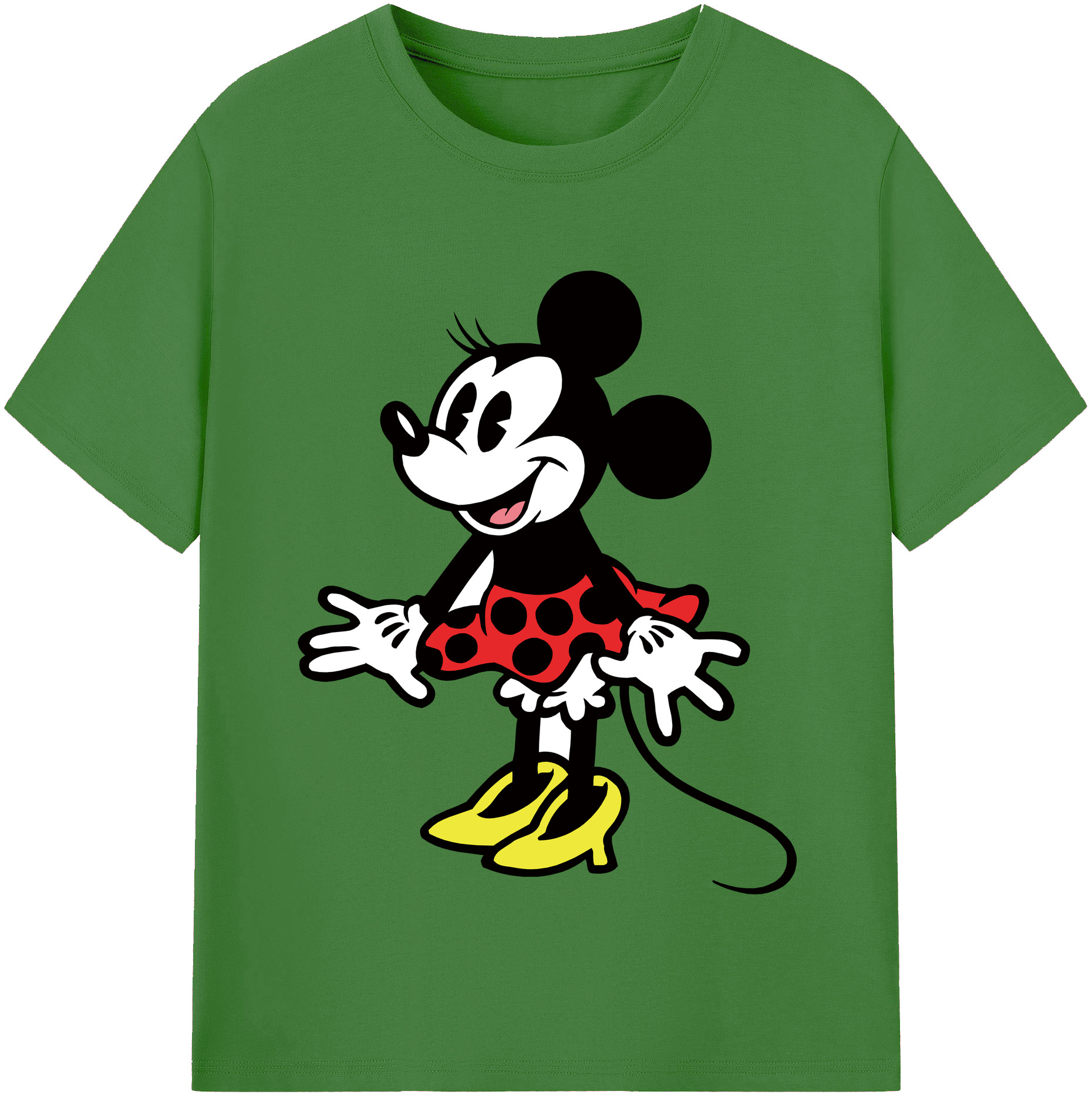 （画像用） ミッキーマウス Mickey Mouse レディースカジュアルプリントTシャツ（綿100％）